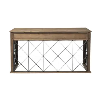 60" Solid Wood Enclosed and Open Storage TV Stand