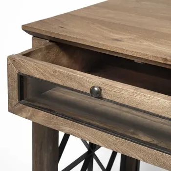 60" Solid Wood Enclosed and Open Storage TV Stand