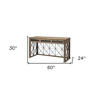 60" Solid Wood Enclosed and Open Storage TV Stand
