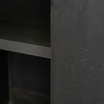18" Black And Gray Solid Wood Sideboard