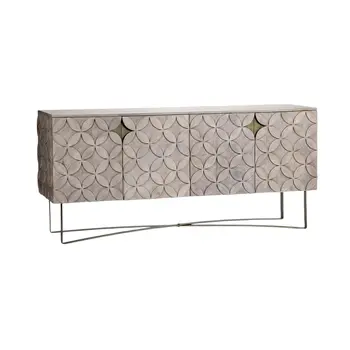 72" Light Brown Solid Wood Sideboard with Four Doors