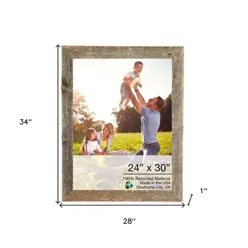 24 X 30 Natural Weathered Grey Picture Frame With Plexiglass Holder