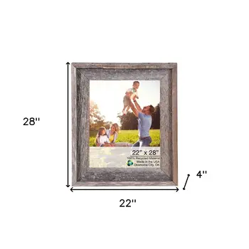 22X28 Natural Weathered Grey Picture Frame With Plexiglass Holder