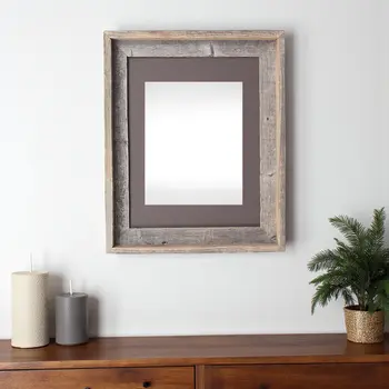 16" x 20" Gray Distressed Solid Wood Hanging Picture Frame