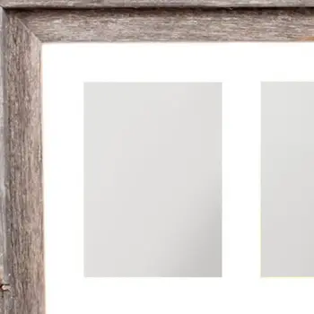 5" x 7" Three Photo Natural Reclaimed Wood Hanging Picture Frame with Mat