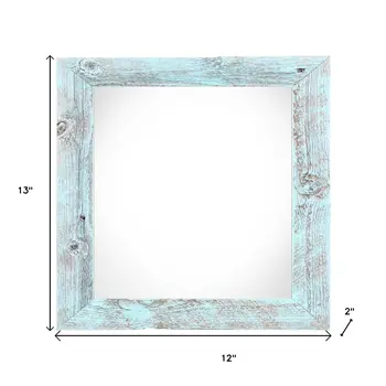 10" x 10" Blue Solid Wood Hanging Picture Frame