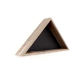 26" X 14" Gray Wood Triangle Hanging Dimensional Sculpture