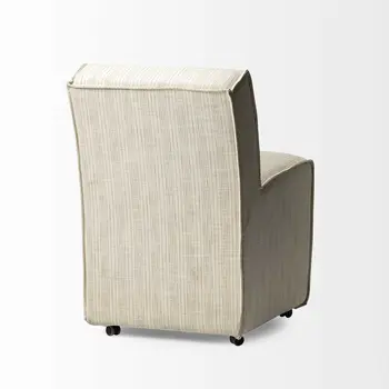 Set Of Two Cream Upholstered Fabric Parsons Chairs