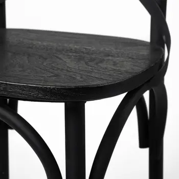 Set of Two Black Cross Back Dining Side Chairs