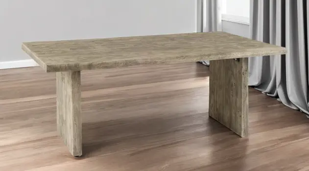 80" Gray Solid Wood Sled Base Dining Table