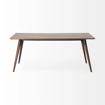 72" Dark Brown Solid Wood Dining Table