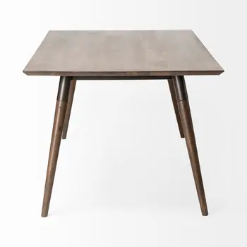 72" Dark Brown Solid Wood Dining Table