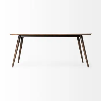 72" Dark Brown Solid Wood Dining Table