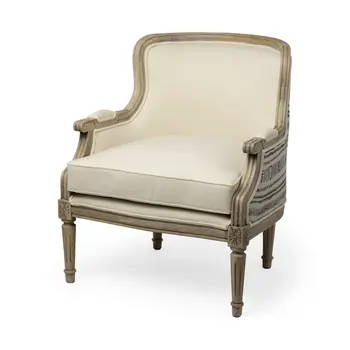30" Black and Brown Leather Arm Chair