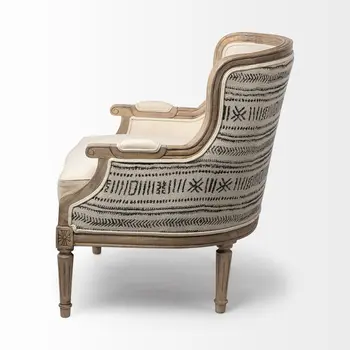 30" Black and Brown Leather Arm Chair
