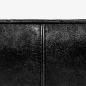 34" Black and Brass Top Grain Leather Distressed Slipper Chair