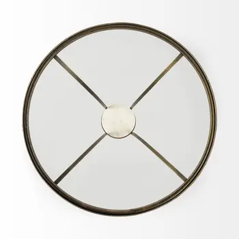 24" Black And White Glass Round End Table