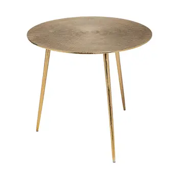 21" Gold Metal Round End Table