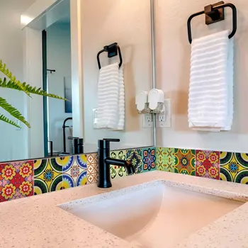 8" X 8" Mediterranean Brights Peel And Stick Removable Tiles