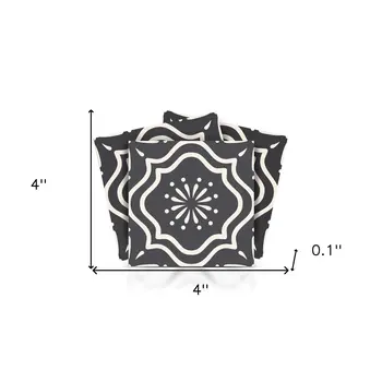 4" X 4" Burst Gray And White Peel And Stick Removable Tiles