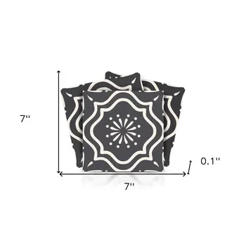 7" X 7" Burst Gray And White Peel And Stick Removable Tiles