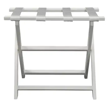 Earth Friendly White Folding Luggage Rack With White Straps