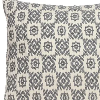 16" Gray Cotton Throw Pillow