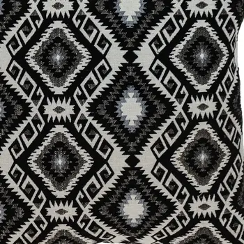 Jet Black And White Geo Throw Pillow