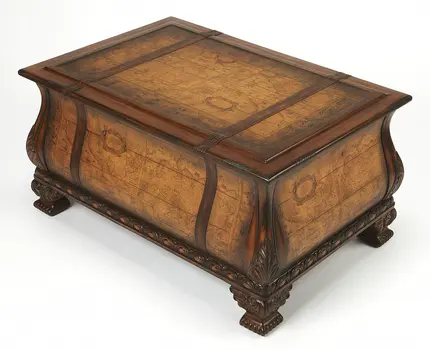 38" Brown Wood Coffee Table With Drawer