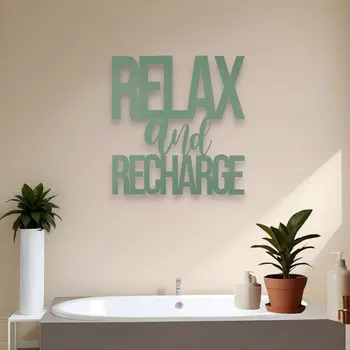 Relax And Recharge Metallic Wall Sign
