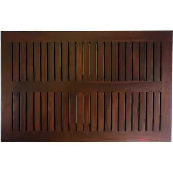 23" Dark Brown Teak Slat Bath Mat