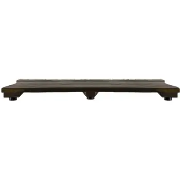 23" Dark Brown Teak Slat Non Slip Bath Mat