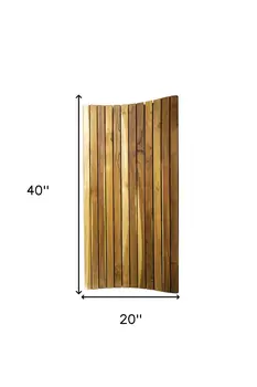 40" Brown Teak Slat Non Slip Bath Mat