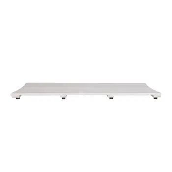 40" White Teak Slat Non Slip Bath Mat