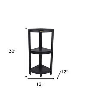 Gray Teak 32" Curvilinear Corner Shower Tiered Shelf