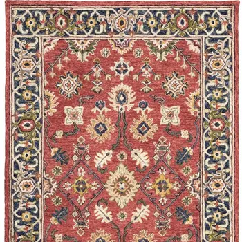 4' X 6' Red And Blue Bohemian Area Rug