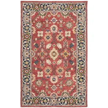 8' X 10' Red And Blue Bohemian Rug