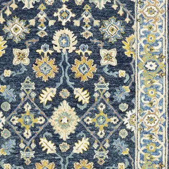 8' X 10' Navy And Blue Bohemian Rug