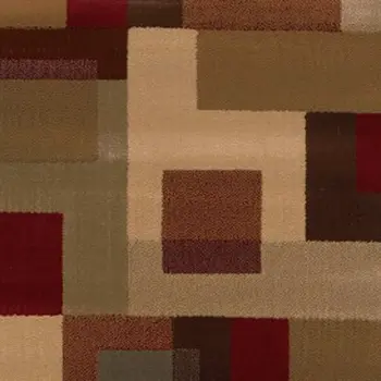 3' X 8' Red And Tan Geometric Runner Rug