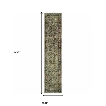 12' Green Runner Rug
