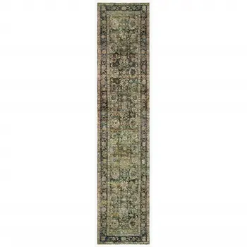 12' Green Runner Rug