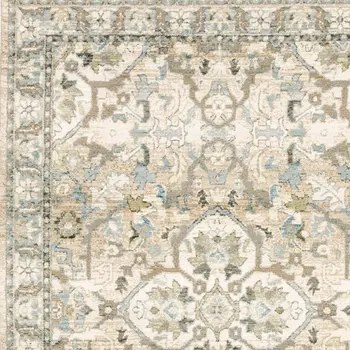 2' X 3' Beige and Ivory Power Loom Area Rug