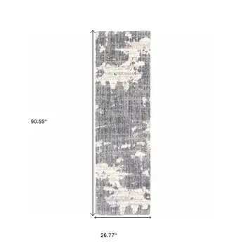 2' X 8' Grey And Ivory Grey Matter Runner Rug