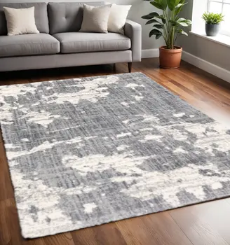 5' X 8' Grey And Ivory Grey Matter Area Rug