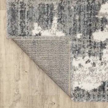 7' X 9' Grey And Ivory Grey Matter Area Rug