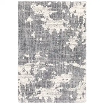 7' X 9' Grey And Ivory Grey Matter Area Rug