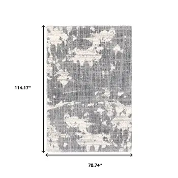 7' X 9' Grey And Ivory Grey Matter Area Rug