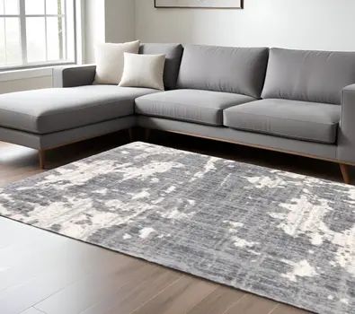 7' X 9' Grey And Ivory Grey Matter Area Rug