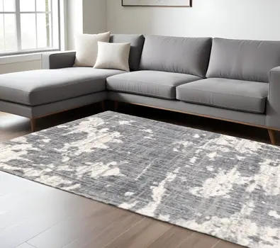 9' X 12' Grey And Ivory Grey Matter Area Rug