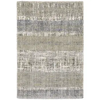 4' X 6' Grey And Ivory Abstract Lines Area Rug